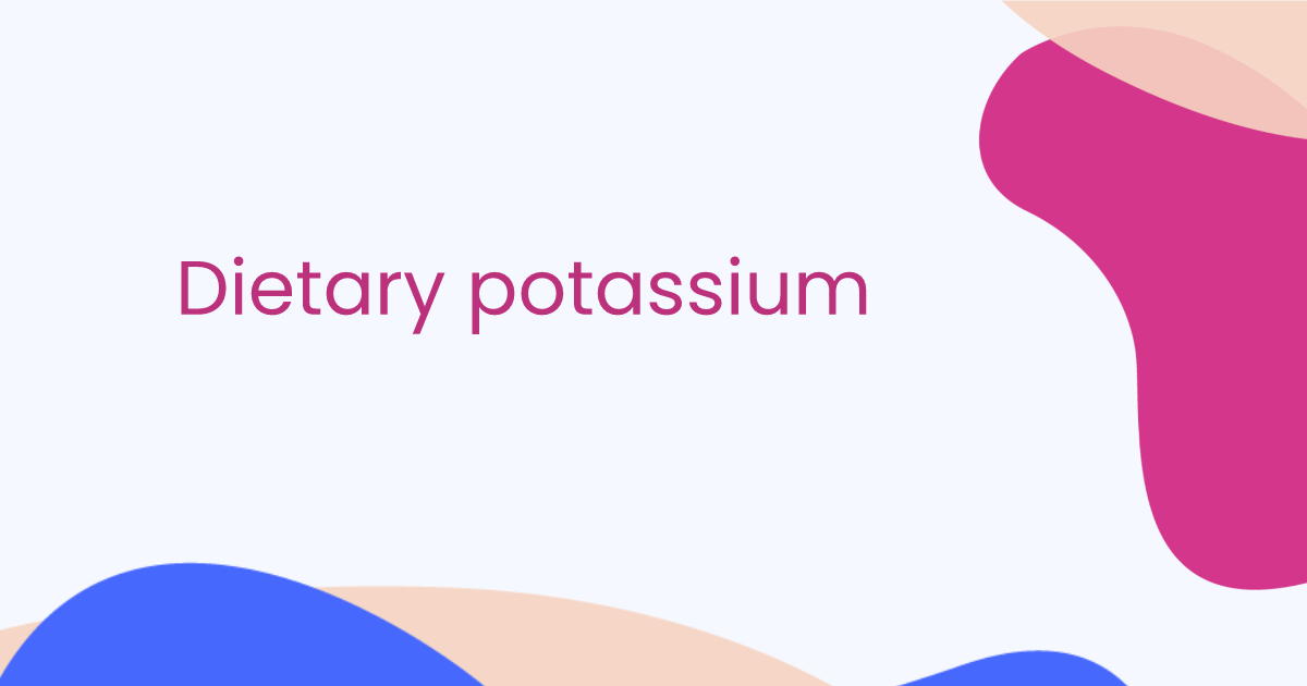 Potassium alimentaire