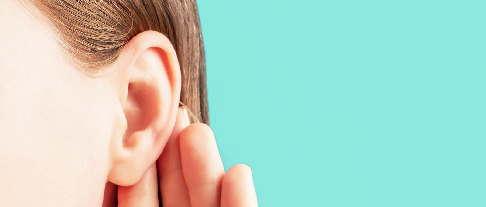 A close up of an ear.