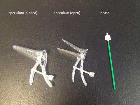 Spéculum vaginal et brosse cervicale pour le dépistage du cancer du col de l'utérus
